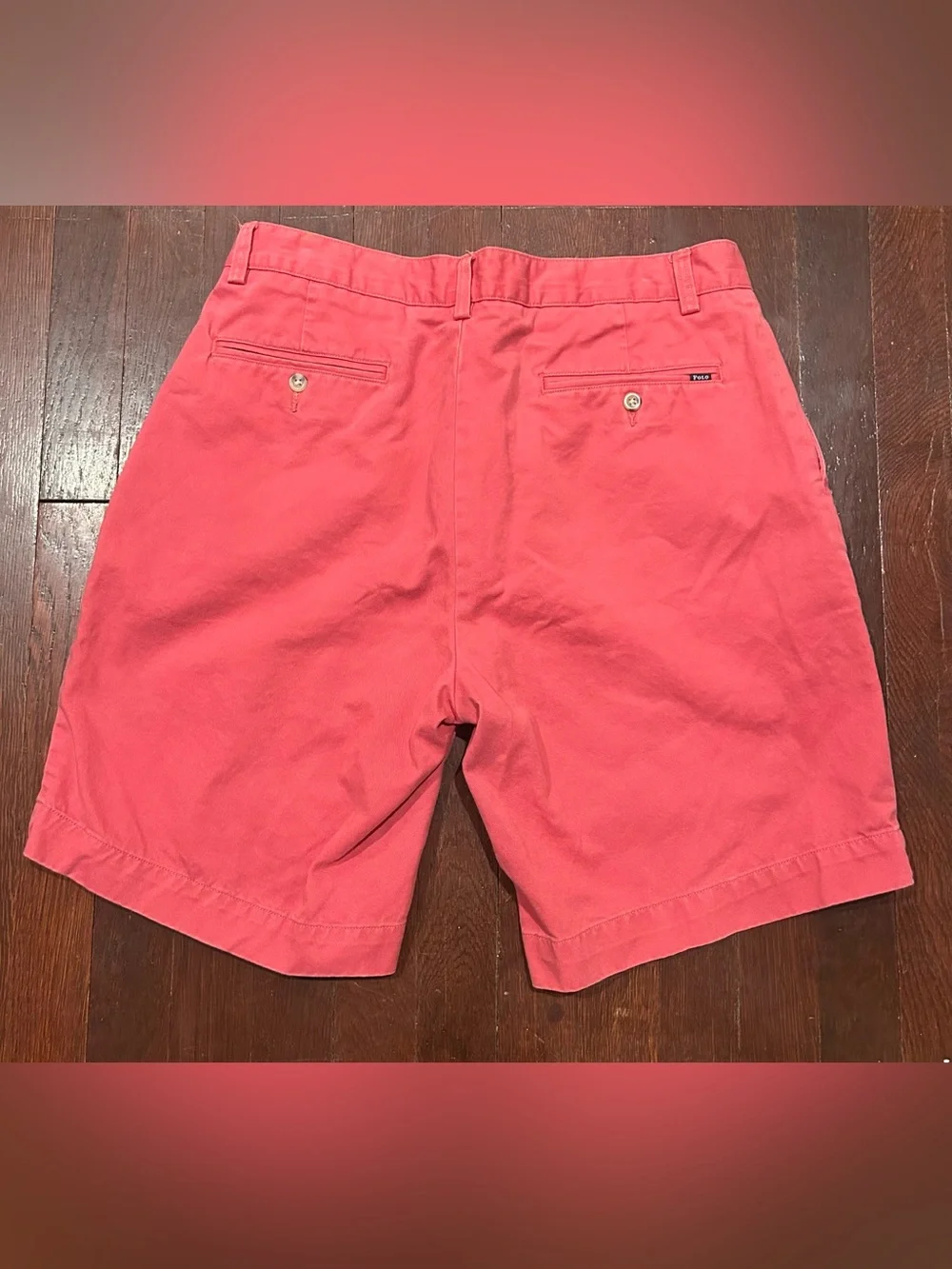 Ralph Lauren Coral Flat-Front Chino Shorts